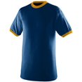 thumbnail image 2 of T-Shirt à Col Contrastant 3TG Bleu Marine/or, 2 of 2