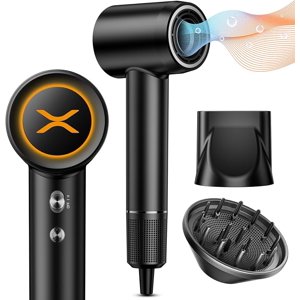 Hair Dryer,150000 RPM High-Speed Blow Dryer 500 Millions Negative Ionic Care Hair Dryer for Fast Drying, 51dB Low Noise Thermo-Control Hairdryer with Magnetic Diffuser & Nozzle for Children,Women,Men