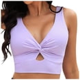 thumbnail image 1 of Bikini Swimsuit For Women Cropped Tankini Beach Padded Knot Cut Out Adjustable Tank Swimwear, 1 of 4