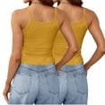 thumbnail image 4 of Timegard Camisoles 2 Pcs pour Femmes Col Rond Côtelé Sans Manches Ajusté Court Haut Décontracté Sortie Camis, 4 of 6