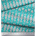 thumbnail image 2 of Soimoi Polyester Crepe Fabric Leaves & Floral Block Print Fabric by The Yard 42 Inch Wide, 2 of 3