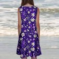 thumbnail image 4 of Ovzne Robes d'Été pour Femmes 2025 Robe pour Femme Mode pour Femmes Vacances Été Couleur Unie Sans Manches Robe de Fête de Plage Robe pour Femmes Imprimée Liquidation, 4 of 6