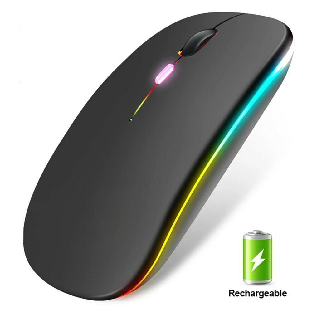 Wireless Mouse Rechargeable Wireless Mouse LED Wireless Mouse Portable Mobile Optical Office Mouse Slim Silent