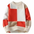 thumbnail image 1 of Pisexur Chandail pour Hommes Mode Chandail en Tricot à Blocs de Couleur Manches Longues Col Rond Chandail Décontracté Chaud d'Hiver Surdimensionné M-4TG, 1 of 8