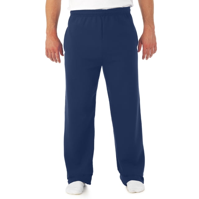 Jerzees Mens NuBlend Pocketed Open-Bottom Sweatpants, L, J Navy