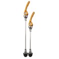 thumbnail image 2 of Aluminum Alloy & Iron Mountain Bike Quick Release Skewers Set - 108mm Front and 151mm Rear, Gold Color, Lightweight 85g, Includes 1 Front and 1 Rear Skewer for Secure Wheel Attachment, 2 of 6