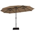 thumbnail image 3 of Patiojoy 15' Outdoor LED Patio Double-Sided Umbrella w/Base Beige, 3 of 5