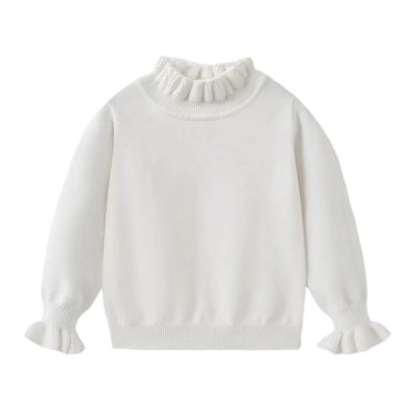 Girls Sweaters Girls Sweater Layering Lace Collar Knit Pullover Soft Comfortable Blouse for Toddler and Kids Fashion