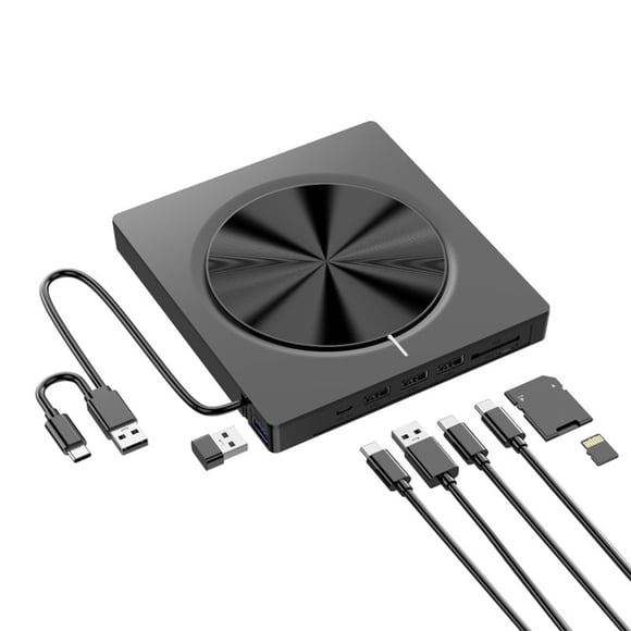 Vaidha Portable External DVD Drive USB 3.0 CD Burner Player | 7-in-1 Multi-Format Reader Writer for Laptop Desktop Computers | Business Legal Medical Data Backup & Movie Playback