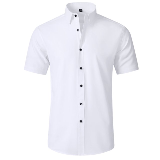 Chemise Habillée de Performance pour Homme à Manches Courtes - Extensible 4 Directions, Infroissable, Décontractée, Boutonnée