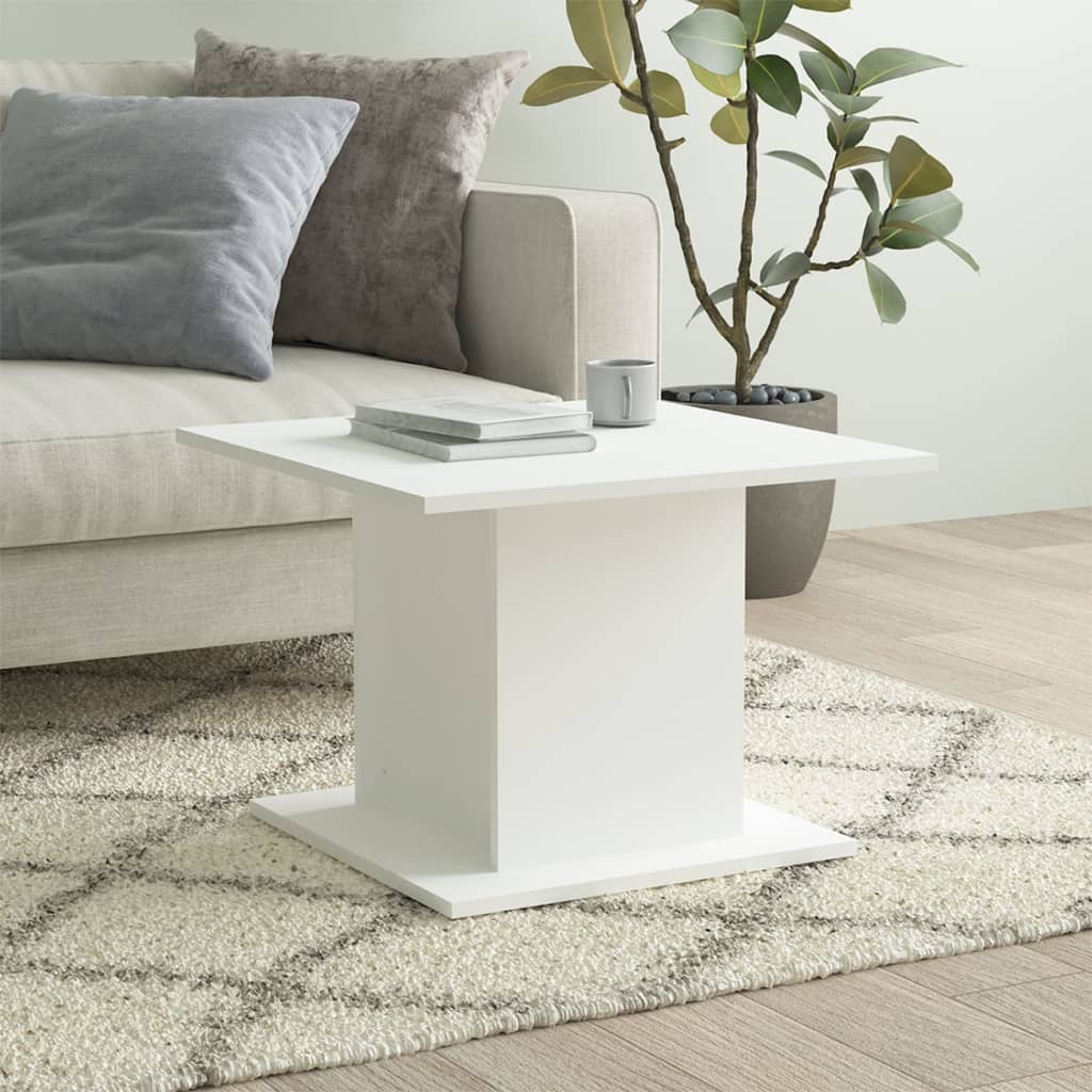 vidaXL Table Basse Blanche 55,5x55,5x40 cm Bois Manufacturé