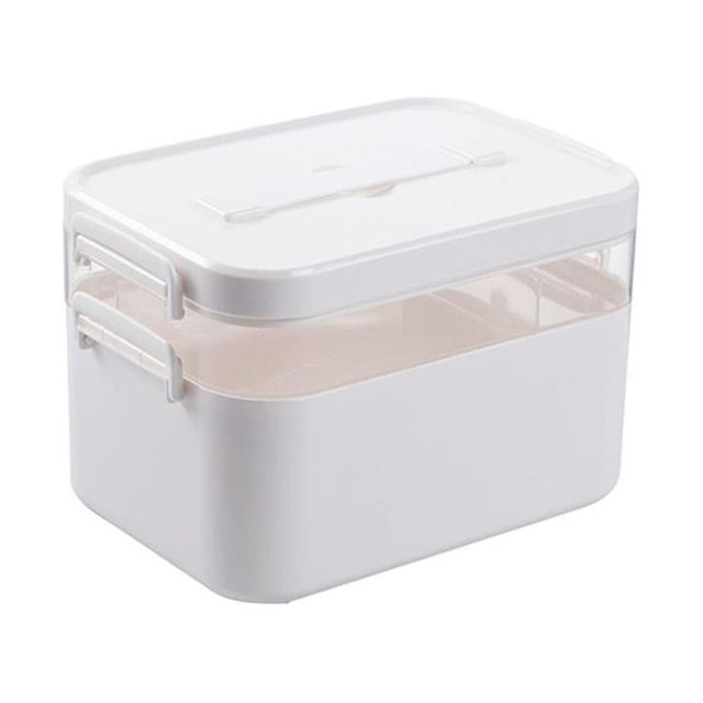 Maytalsory Large Capacity Storage Box For Convenient Medical Organization Wide Application Materials White 2 layer small