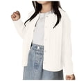 thumbnail image 1 of Mepaouo Girls Cardigan Sweater School Uniforms Toddler Long Sleeve Button Knit Solid Sweaters Tops White 140, 1 of 5