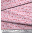 thumbnail image 3 of Soimoi Polyester Crepe Fabric Grass & Flamingo Bird Print Fabric by The Yard 42 Inch Wide, 3 of 3