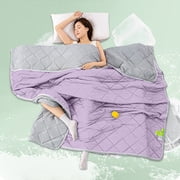 YYV Cool Feeling Silk Fiber Summer Comforter Summer Cooler Gift Comforter Conditioner Comforter Solid Color Purple