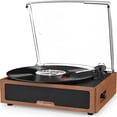 thumbnail image 4 of Udreamer Vinyl Record Players Stereo Turntable Vinyl Player 3-Speed & Bluetooth, All In One Vintage Audio Turntables,Wood Colour, 4 of 11