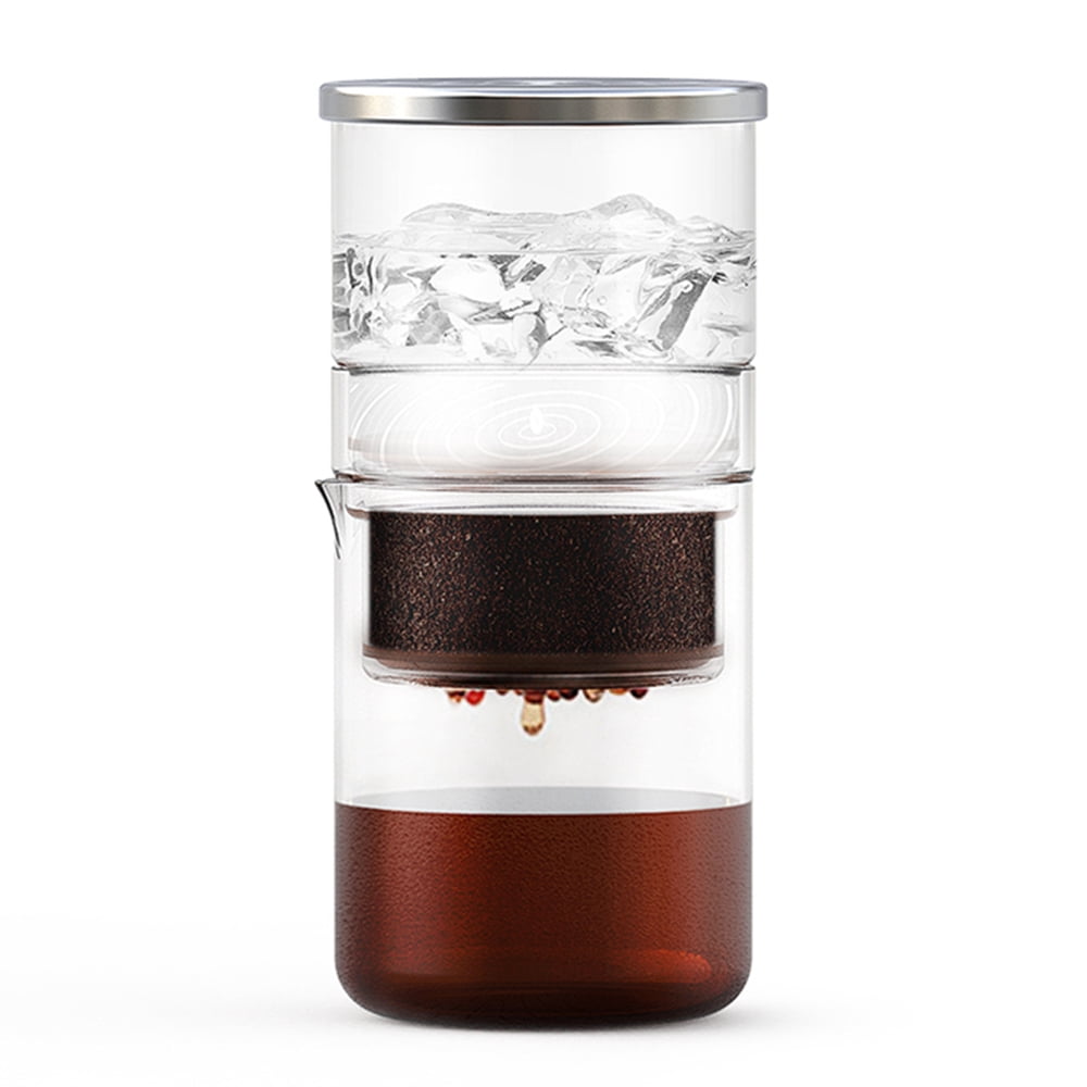 Glass Mugs,Coffee Brewer Maker Borosilicate Dripper Iced Brush Spoon Office Cold Brew Coffee Tea And Coffee With Brush Spoon Iced Coffee Brewer Maker With Maker Tea And Maker With Brush Coffee Maker