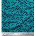 thumbnail image 1 of Soimoi Blue Silk Fabric Deodar Cedar Tree Print Sewing Fabric Yard 42 Inch Wide, 1 of 5