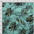 thumbnail image 4 of oneOone Cotton Poplin Turquoise Blue Fabric Abstract Tropical Leaf Sewing Craft Projects Fabric Prints By Yard 42 Inch Wide, 4 of 4