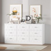 BeesClover 9 Drawers Dresser for Bedroom, 63'' Large Dresser for Bedroom with Power Outlet, Modern Chest of Drawers for Closet, Storage Organizer for Living Room, Hallway