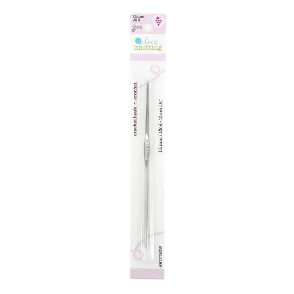 LOVE KNITTING Steel Crochet Hook, 12 cm (5"), 1.50 mm (US 8)