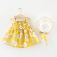 thumbnail image 2 of Vêtements d'Été pour Bébés Filles, Tout-Petits, Mignon, Sans Manches, Robes à Imprimé Floral, Ensemble avec Chapeau, Robe de Plage pour Enfants, 2 of 6