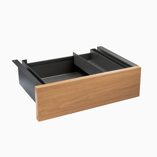 Desky Minimal Under Desk Drawer - Red Oak Hardwood / Space Grey