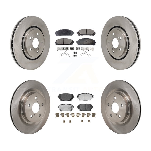 Transit Auto Front Rear Disc Brake Rotors and Ceramic Pads Kit for Car Toyota Sienna RAV4 Prime bZ4X Subaru Solterra Lexus NX450h+ Crown RZ450e K8T-104603