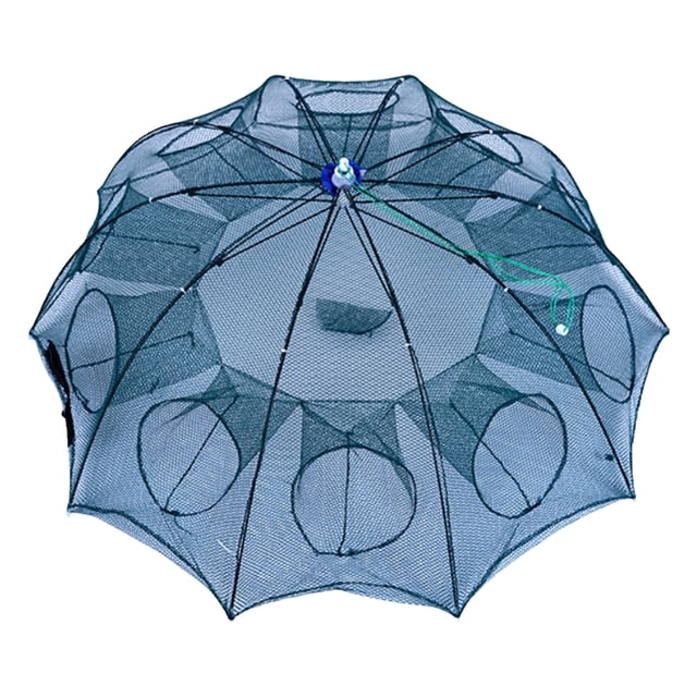 Fishing Bait Trap Crab Fish Trap Crab Net Trap Cage Fishing Bait Trap Foldable Fishing Net Automatic Shrimp Minnow Crab Net Trap Cage Fish Accessories10 Hole