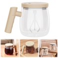 thumbnail image 1 of WHEANG Pot Mug | Clear Glass Mug In Coffees Pot Shape | Rechargeable CoffeePot Mugs With A Type Travel Lid For Teas Hot, 1 of 9