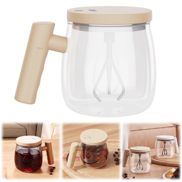 WHEANG Pot Mug | Clear Glass Mug In Coffees Pot Shape | Rechargeable CoffeePot Mugs With A Type Travel Lid For Teas Hot