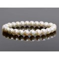 thumbnail image 2 of Natural Genuine White Pearl Gemstone 8mm Round Beads Stretch Bracelet 7 Inch Unisex, 2 of 3