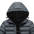 thumbnail image 3 of hoksml Men's Down Fill Winter Jacket Detachable Hooded Zip Up Coat with Zippered Pockets for Cold Weather, 3 of 5