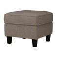 thumbnail image 3 of CorLiving Georgia Linen-Like Polyester Upholstered Square Ottoman with Wood Legs, Taupe, 3 of 5