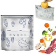 thumbnail image 2 of Classic Kitchen Accessories, 10PCs Aluminum Foil Freezer Bags Reusable Storage and Preservation Slider Bags with Label Seafood Pattern Design Sealed Bag for Vegetable Meat, 2 of 9