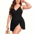 thumbnail image 4 of FRSASU Robe de Bain une Pièce pour Femmes, Maillots de Bain Gainants, Robe de Bain Jupe, Maillots à Volants, Noir G(L), 4 of 4