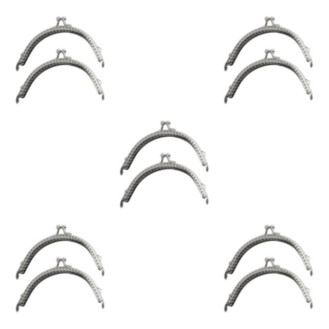 Youkk 2pack/lot Unique And Stylish Purses Kiss Clasp Lock Made With Plastic Easy silver 8.5CM 5Set