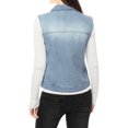 thumbnail image 3 of INSPIRE CHIC Women's Washed Denim Button Sleeveless Vest Jacket with Pockets XS Sky Blue, 3 of 6