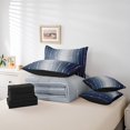thumbnail image 4 of YST Navy Blue and Gray Gradient Comforter Set, 7-Piece, Geometric Design, Twin, 4 of 4
