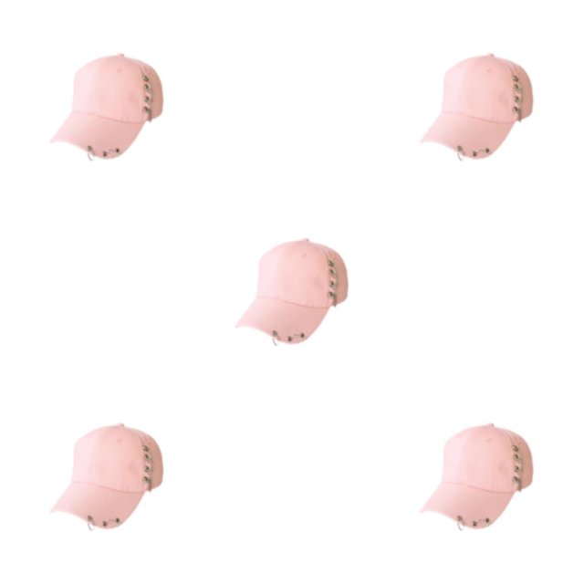 mmirethe Classic Baseball Hat With Ring Decor Adding Touch Of Style To Outfits Casual Chain Pink 5Set