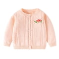 thumbnail image 1 of Posijego Toddler Baby Girls Cardigan Sweaters Long Sleeve Knit Open Front Button Sweater Fall Winter Clothes, 1 of 7