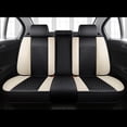 thumbnail image 4 of Maidao Car Seat Covers Full Set Leather for Lexus for SC 2019-Present 5 Seats Water Resistant Front Rear Cushion Protector with Pillow Black and Beige, 4 of 9