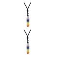 thumbnail image 1 of Transemion Handmade Clear Quartz Crystal Necklace Energy And Elegance Master StoneAdjustable Colorful Crystal 2Set, 1 of 6