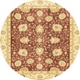 thumbnail image 1 of Ahgly Company Indoor Round Abstract Mustard Yellow Oriental Area Rugs, 3' Round, 1 of 6