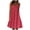Red, variant on Womens Summer Print Dress Short Sleeve Crew-Neck Loose Dress Beach Dress Sun Dress Ruffled Flowy Midi Dress