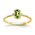 thumbnail image 1 of 10K Yellow Gold Polished Geniune Diamond & Peridot Birthstone Ring, 1 of 2