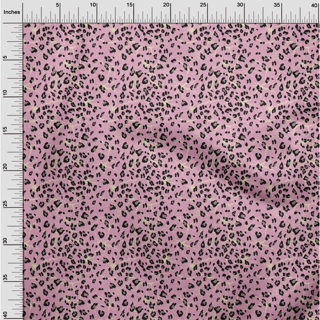 oneOone Viscose Chiffon Fabric Leopard Animal Skin Decor Fabric Printed BTY 42 Inch Wide