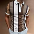 thumbnail image 3 of BOBOGOJP Polos pour Hommes Décontractés à Manches Courtes, Col à Carreaux, Polo avec Poches (Coffee,L), 3 of 5