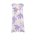 thumbnail image 5 of PMVFHDE Robe Fille pour l'Été Mode Fille Mignonne Printemps et Été Imprimée Col Rond Sans Manches Robe Décontractée (5), Violet, 13-14, 5 of 5