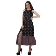 thumbnail image 3 of Moomaya Robe Longue Maxi de Fête pour Femmes en Rayonne Imprimée à Encolure Licou avec Fente avant, 3 of 4